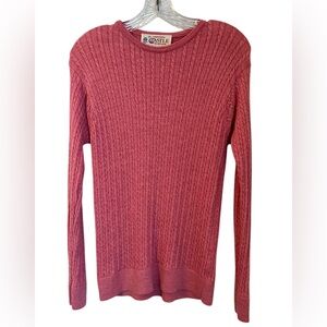 Castle of Ireland Lambswool Sweater Women’s Size M / 40 Pullover Cable Knit Pink